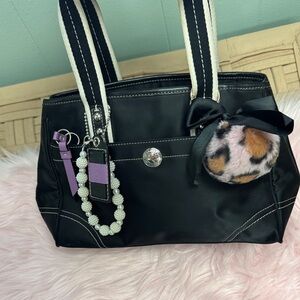 Coach Black vintage Bag with Purple accents Y2K